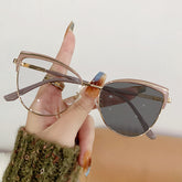custom logo metal frame pink cat eye glasses anti blue light glasses